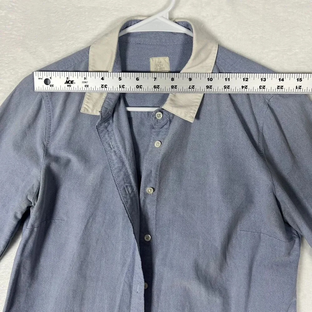J.Crew The Boy Shirt Womens Size 4 Blue Chambray Button Down Cotton Shirt